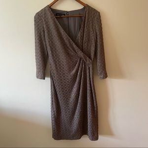 Jones New York Brown Wrap Evening Dress